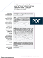 Effect of Osteopathic Manipulative Treatment On Middle Ear Effusion Following Acute Otitis Media in Young Children: A Pilot Study