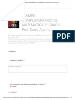 Examen Complementario de Matemática 7° Grado P