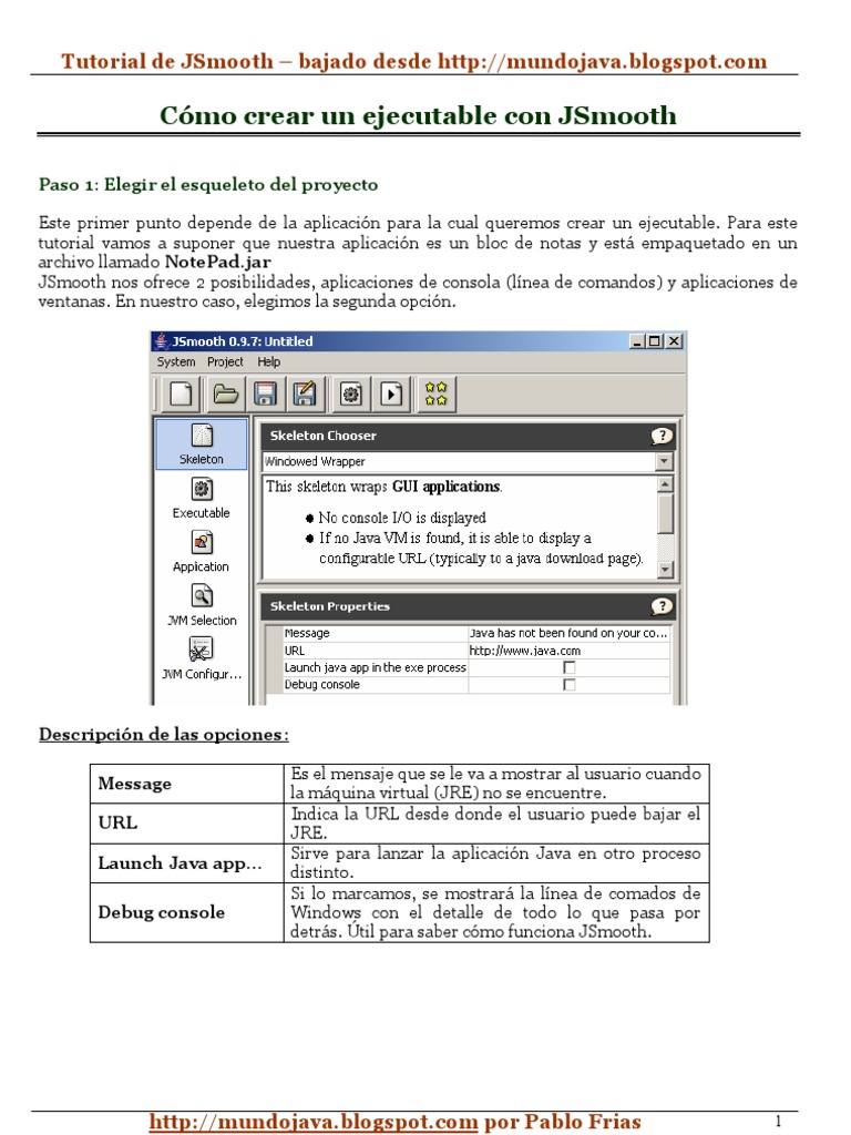 Crear EXE desde JAR con JSmooth | PDF | máquina virtual de Java | Java ...