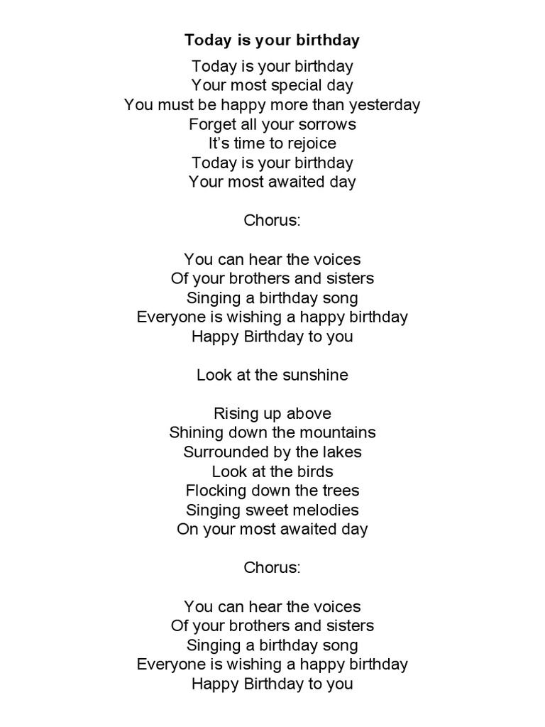 birthday dress song lyrics Happy Birthday song with Lyrics main image 0