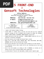 Ui5 Front-End Gensoft Technologies: Mobile: E-Mail: Website