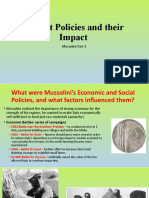 Mussolini's Fascist Policies and their Impact