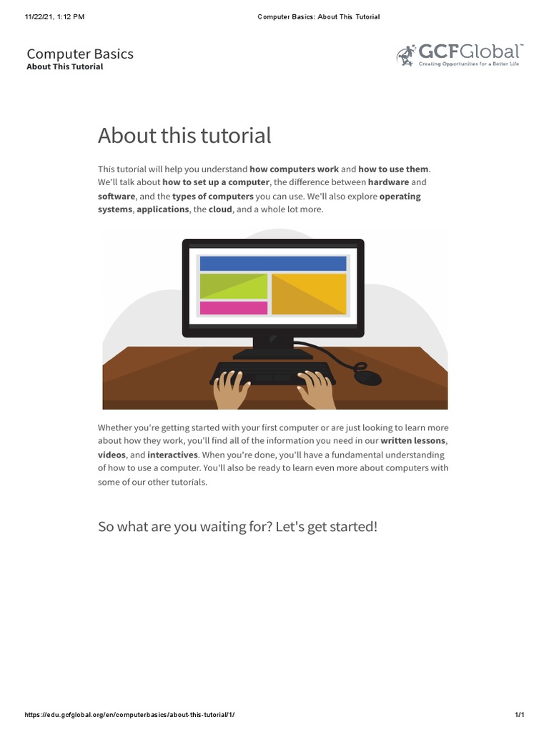 Computer Basics Tutorial Overview | PDF | Computers