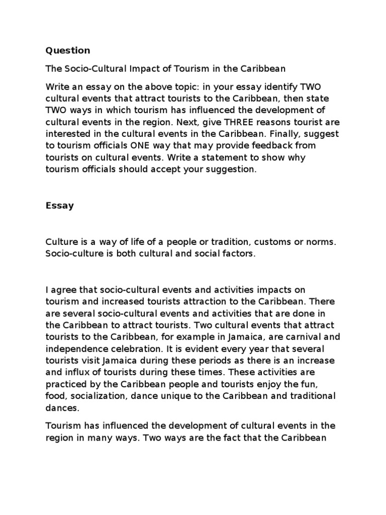 Sociocultural impacts essay image