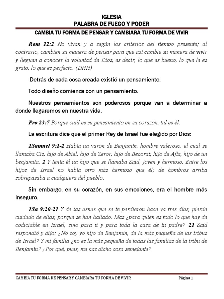 Cambia Tu Forma de Pensar y Cambiara Tu Forma de Vivir | PDF | La ...