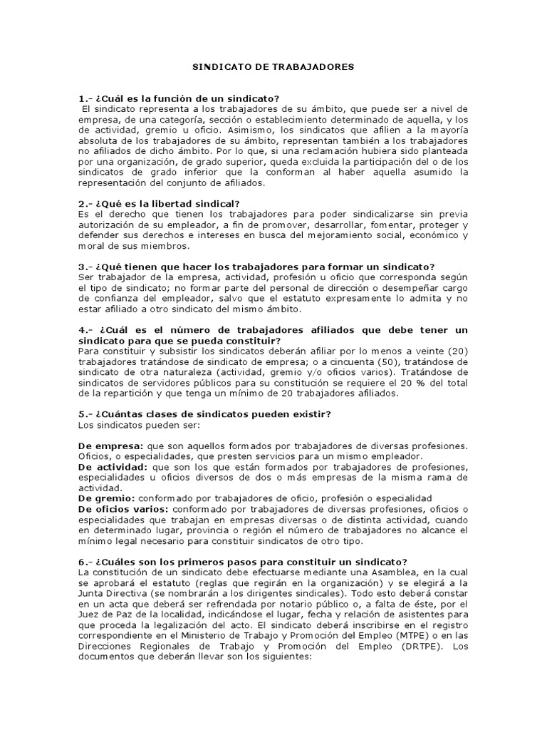 Guía para Formar un Sindicato Laboral | PDF | Sindicato | Justicia