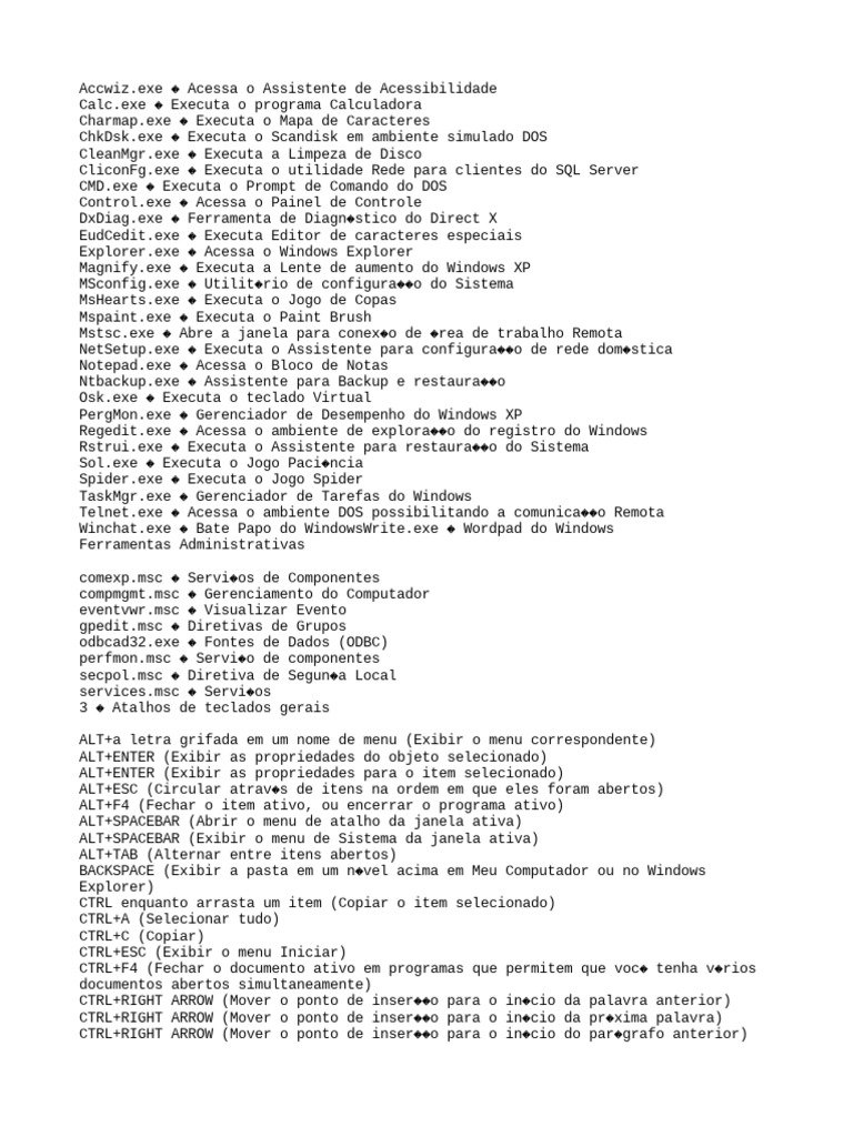 Comandos Do Windows Completos | PDF | Janela (informática) | Microsoft ...
