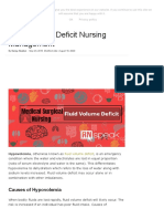 Fluid Volume Deficit Nursing Management