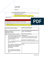 Lesson Plan: ASCA Student Standards Targeted: Student Learning Objectives