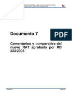 Documento 7. Comentarios y Comparativa Del Nuevo Rat Aprobado Por RD 223 - 2008
