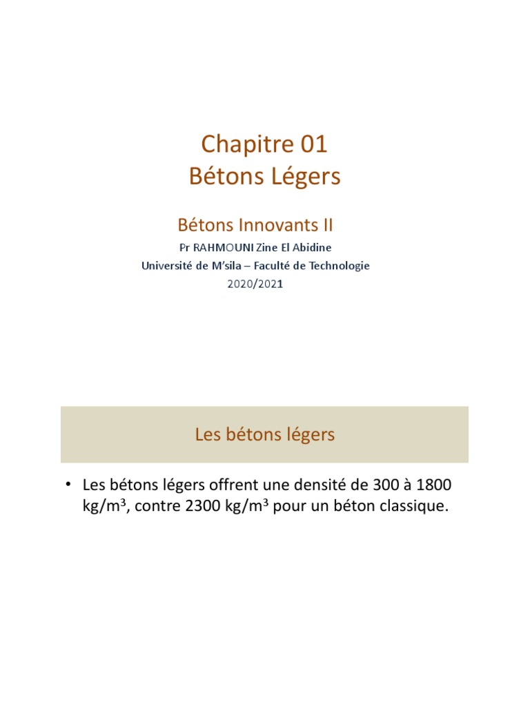 2 Bétons Légers | PDF | Béton | Ciment