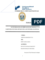 Economias Del Mercado de Trabajo y La Participacion Del Estado en La Economica Nacional