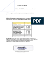 Declaración jurada de pago de deudas