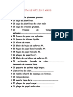 Lista de Útiles 2 Años