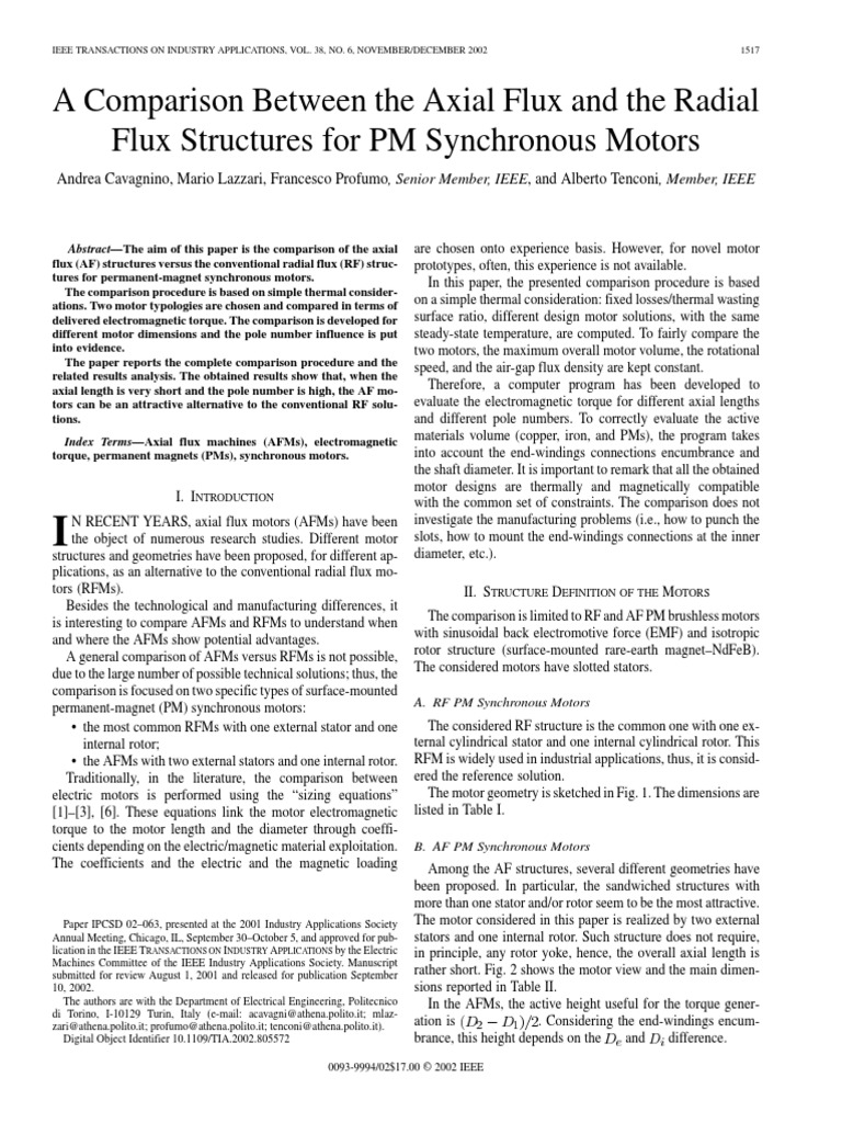 A Comparison Between The Axial Flux and The Radial Flux | PDF ...