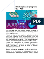 AXIE INFINITY - Empieza El Programa de STAKING de AXS