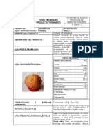 Ficha Técnica de Ponque de Naranja