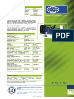 Output Ratings and Specifications for P135 and P150E Generating Sets