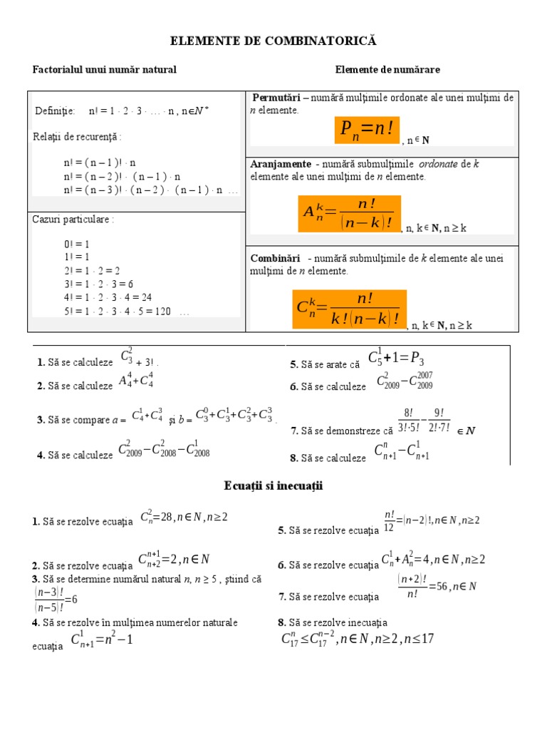 Teorie - Elemente de Combinatorica | PDF