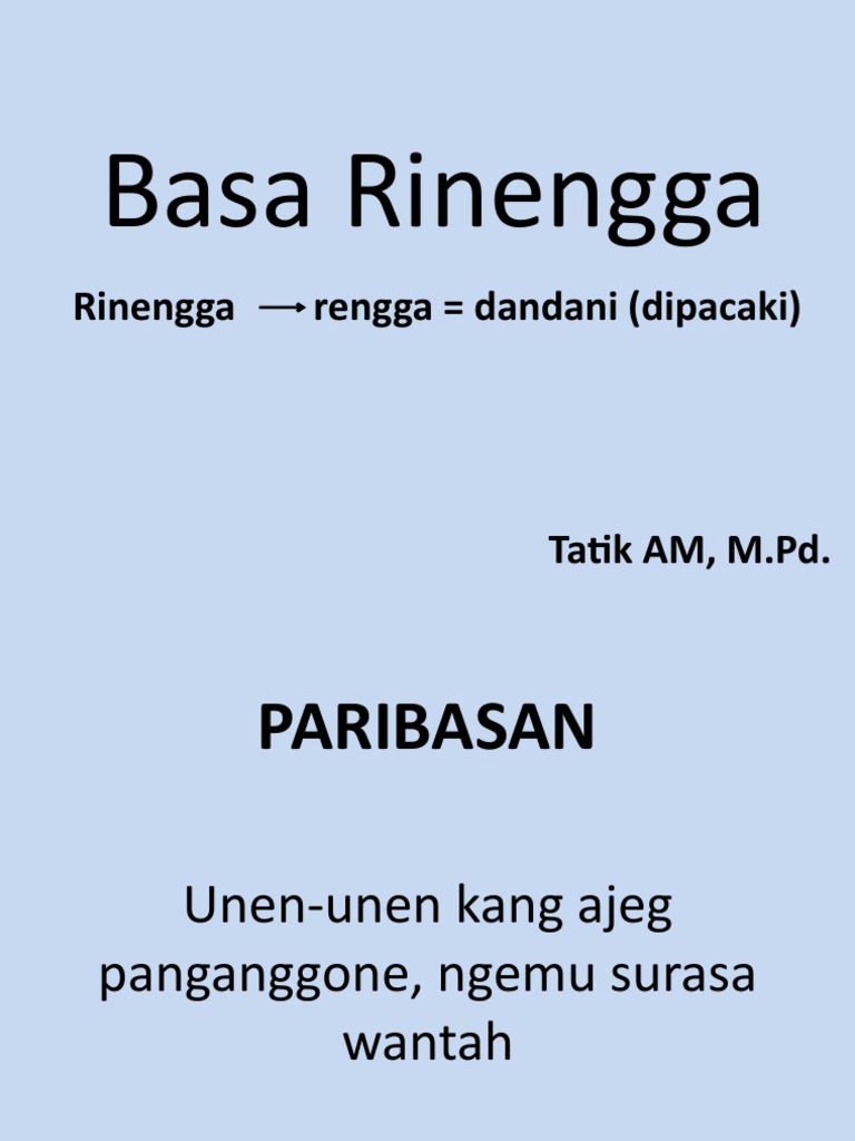 Basa Rinengga | PDF