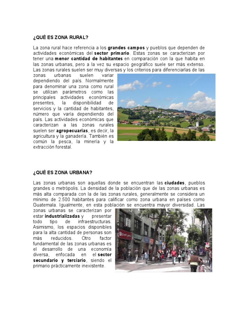 La vida en las zonas rurales: actividades económicas, población y ...