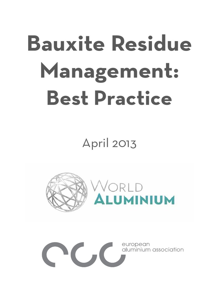 Bauxite Residue Management Best Practice 1 PDF Aluminium Oxide
