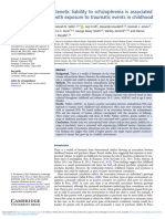 Genetic Liability To Schizophrenia Is Associated With Exposure To Traumatic Events in Childhood