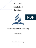 2021-2022 High School Handbook: Fresno Adventist Academy
