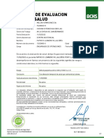 Certificado de Evaluacion Laboral de Salud: Folio: 0003658089