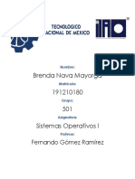 Brenda Nava Mayorga 191210180 501 Sistemas Operativos L: Fernando Gómez Ramírez