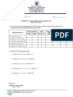 Department of Education: F (X) X P (X) X P (X) X (X 2) (X 3) G (X) (x+5) G (X) (X 3)