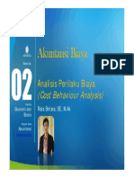 Akuntansi Biaya. Analisis Perilaku Biaya (Cost Behaviour Analysis) Rista Bintara, SE., M.Ak. Modul Ke - Fakultas Ekonomi Dan Bisnis