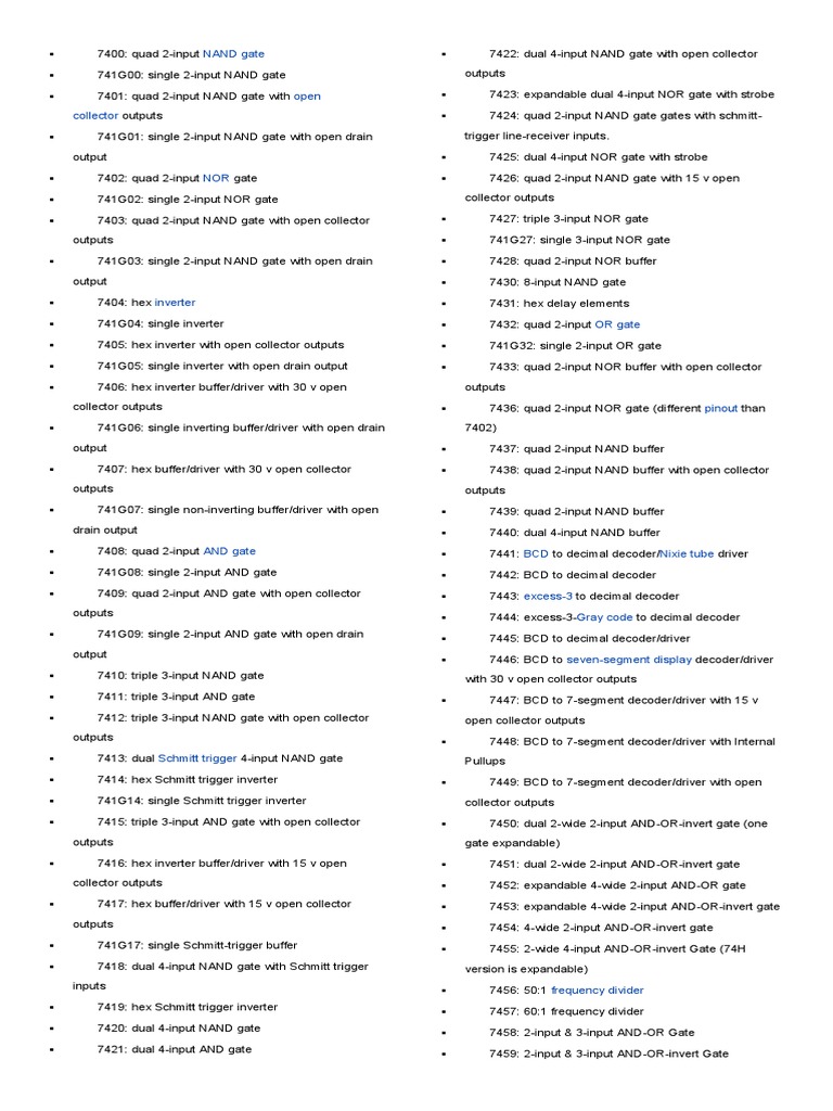 7400 Series List IC | Computer Memory | Computer Hardware | Free 30-day ...