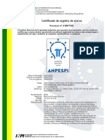 Certificado de registro de marca da ANPI