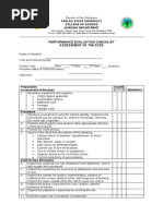 Performance Evaluation Checklist Assessment of The Eyes: Tarlac State University College of Science Nursing Department