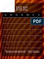 June 2022 Calendar with Quote