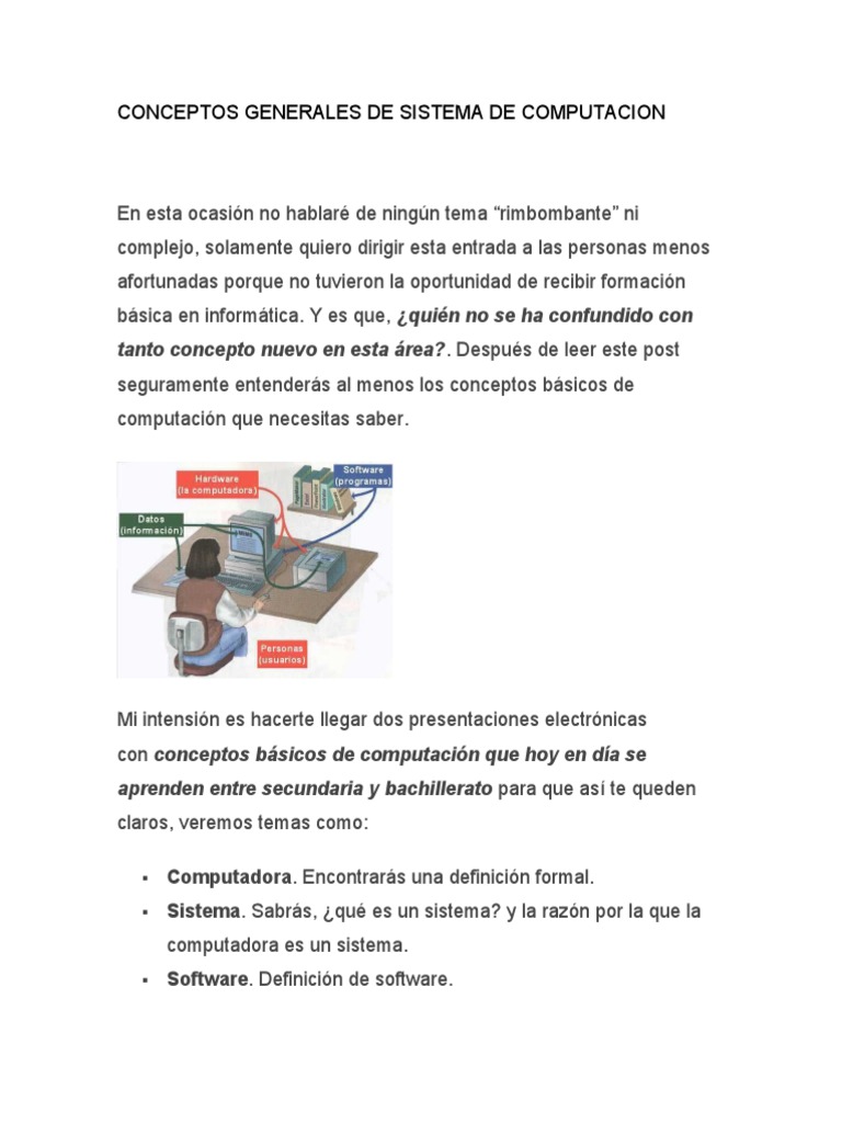 Conceptos Básicos de Computación | PDF | Informática | Hardware de la ...