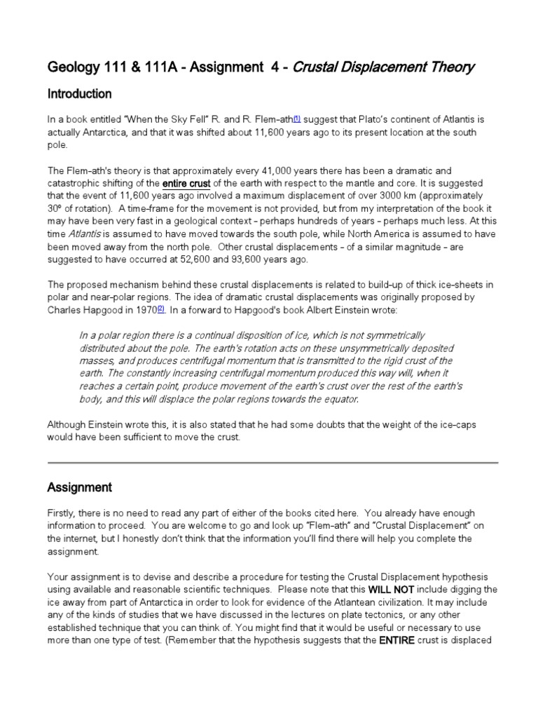 Testing Crustal Displacement Theory | PDF | Crust (Geology) | Hypothesis