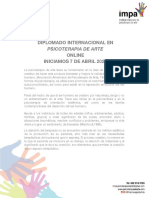 Diplomado IMPA Psicoterapia de Arte Abril 2021