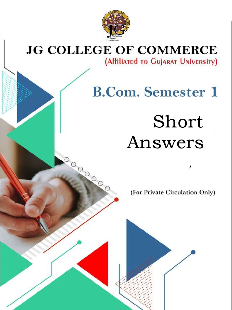 F.Y.B.Com Sem 1 Short Answer Solutions | PDF | Dividend | Debits And ...