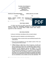Republic of the Philippines Regional Trial Court Branch 55 Pre-Trial Order