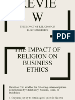 Religion's Impact on Business Ethics