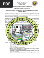 Office of The Punong Barangay: EXECUTIVE ORDER No. 002 of 2022