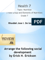 Health 7: Topic: Nutrition (Food Group and Elements of Nutrition) Grade 7