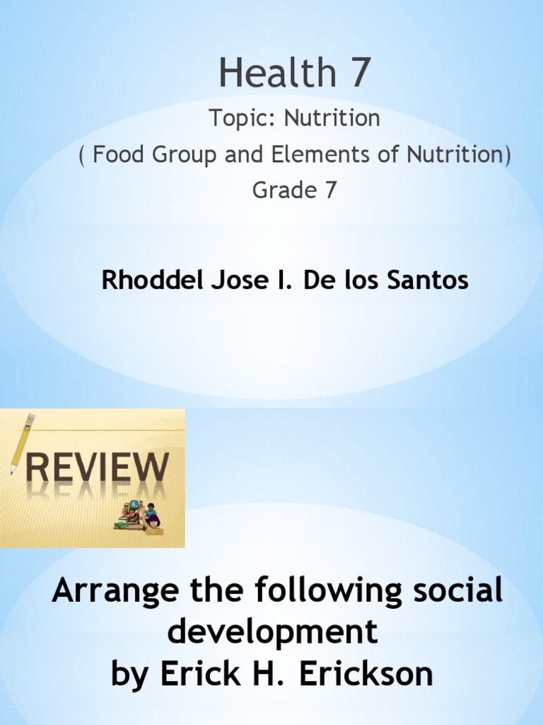 Health 7: Topic: Nutrition (Food Group and Elements of Nutrition) Grade ...