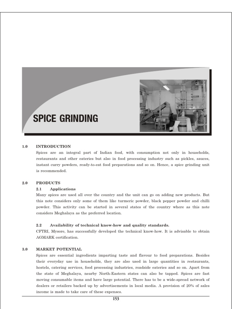 Spice Grinding Project Overview | PDF