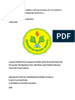 Laporan Praktik Kerja Lapangan Pada Pt. Tatamulia Nusantara Indah (Proyek Newton 1)