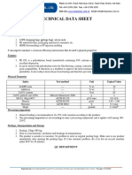 Technical Data Sheet: Name: Filler Masterbatch Grade: PE 85L