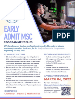 Early Programmes MSC 2022