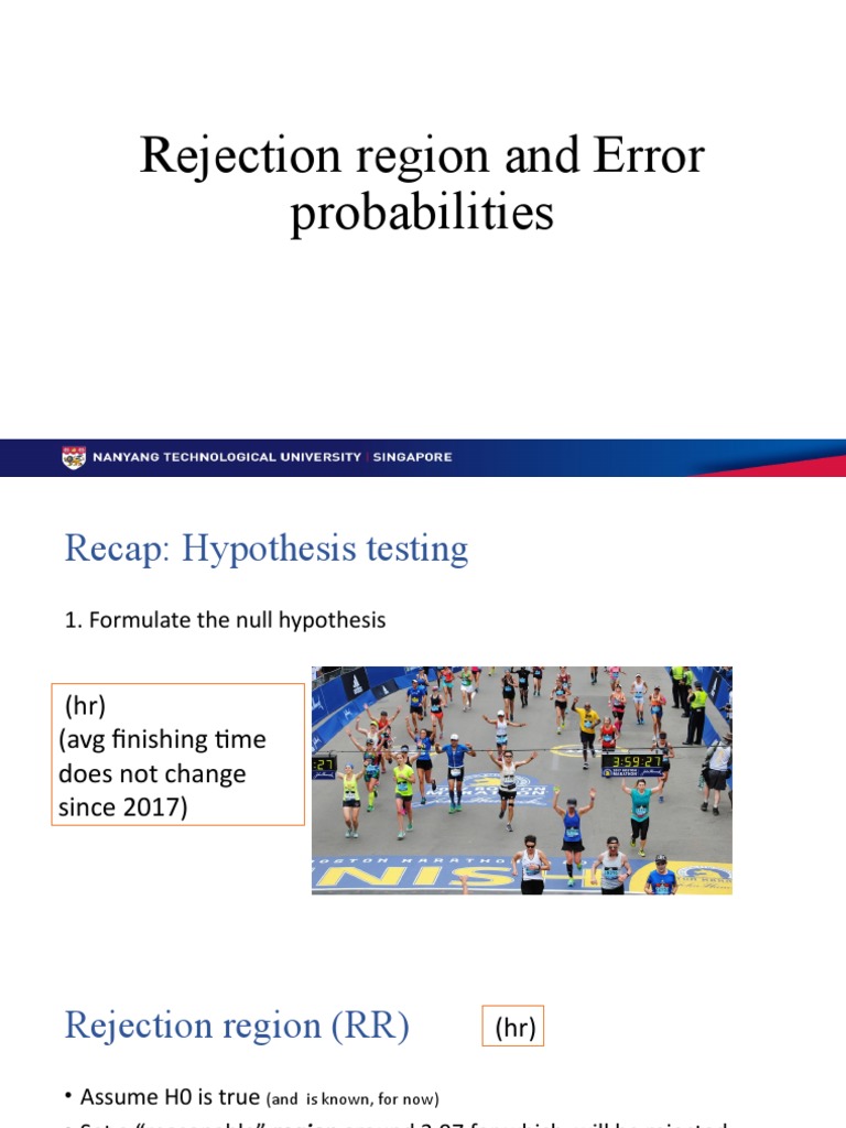 Rejection Regions and Error Probabilities | PDF | Type I And Type Ii ...